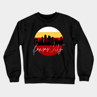 Kansas City Skyline Football Colors Crewneck Sweatshirt